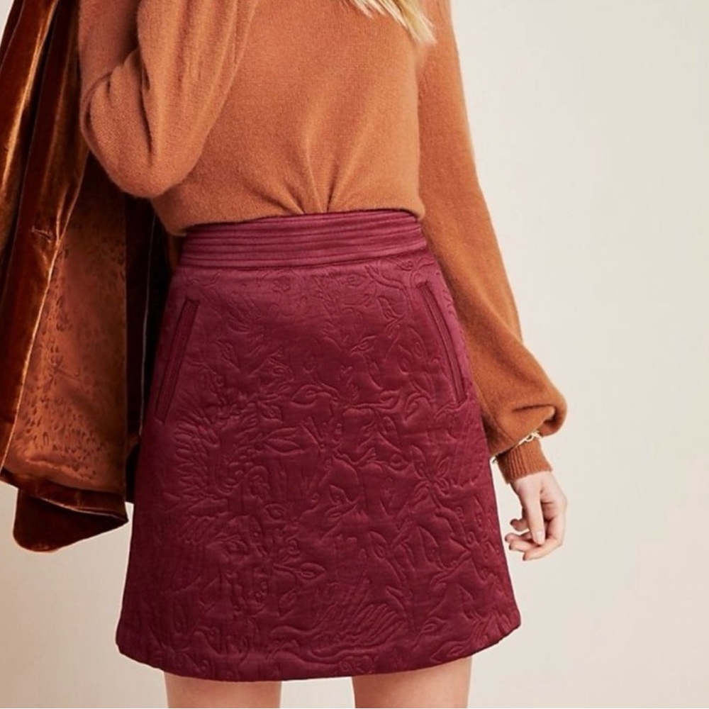 Anthropologie Maeve Plum A-Line Skirt